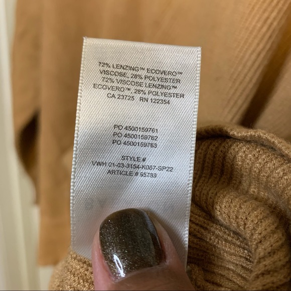 Babaton Rib Knit Camel Tan Cardigan XL - Picture 4 of 5